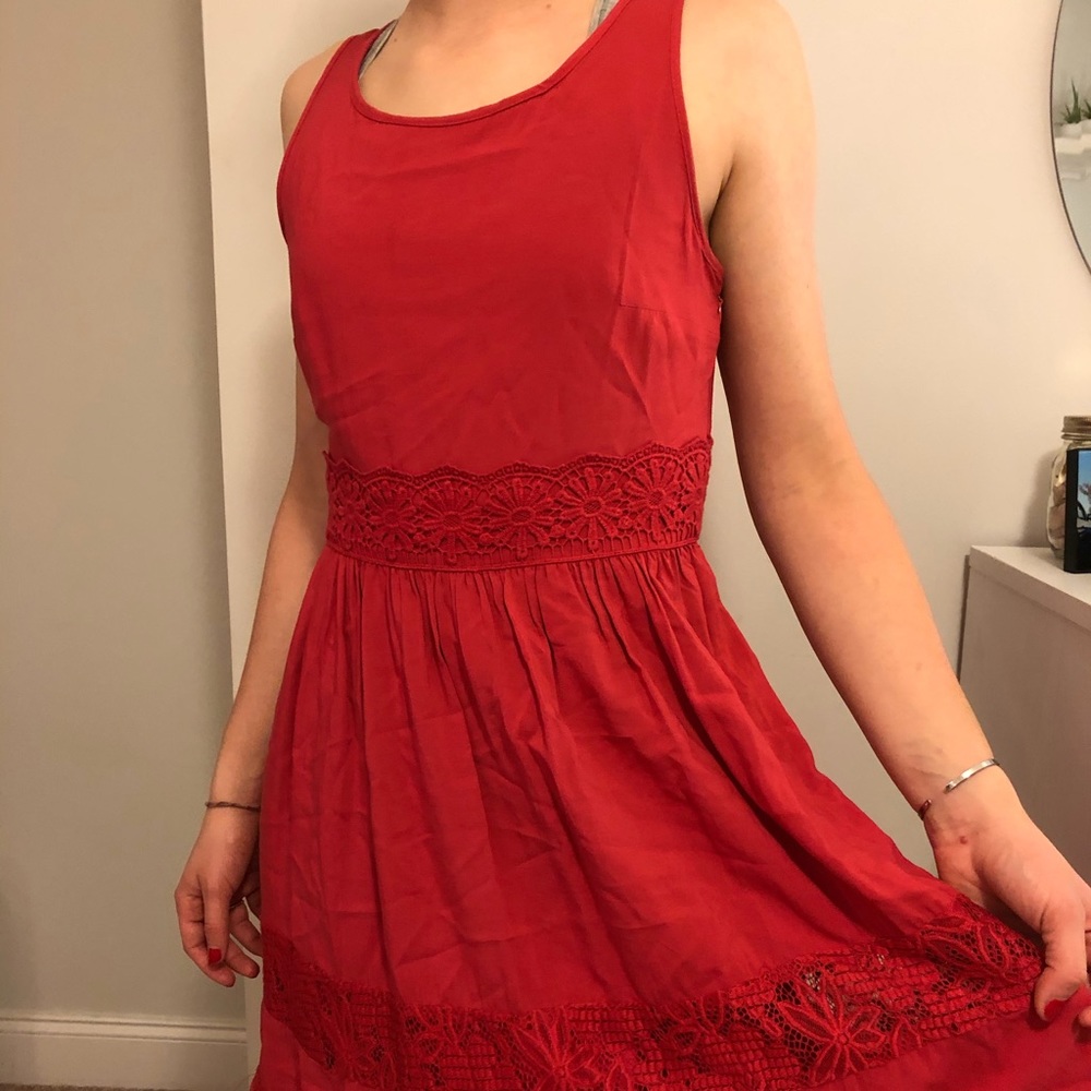 Red and blue dress